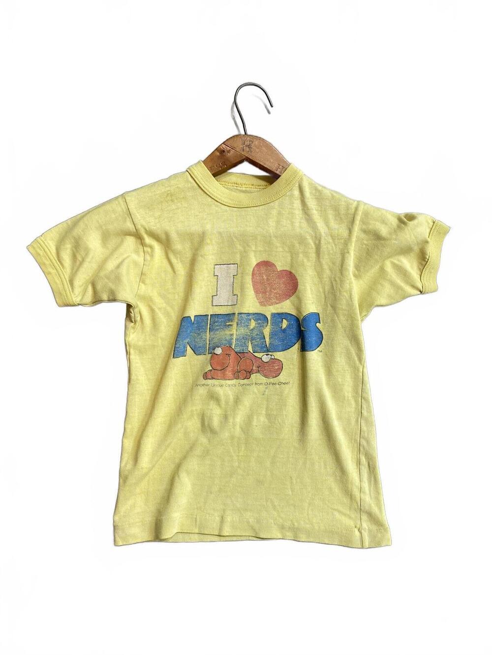 Vintage 1980s NERDS Kids Tee Tshirt 13X17 rare distressed faded